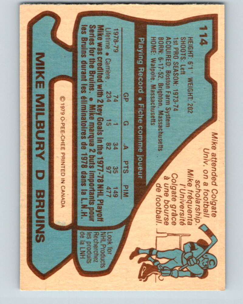 1979-80 O-Pee-Chee #114 Mike Milbury Boston Bruins V17770