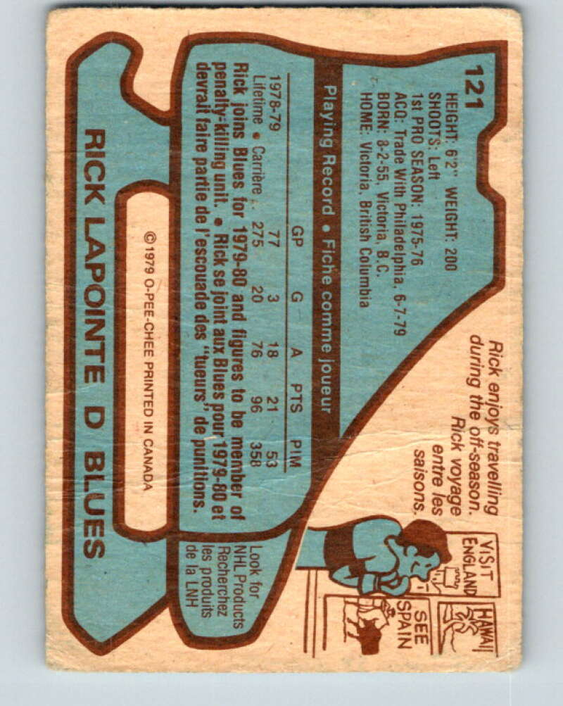 1979-80 O-Pee-Chee #121 Rick Lapointe St. Louis Blues V17821
