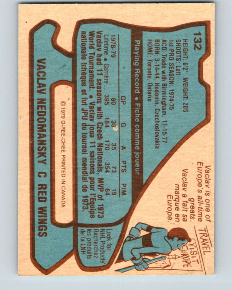 1979-80 O-Pee-Chee #132 Vaclav Nedomansky Detroit Red Wings V17935