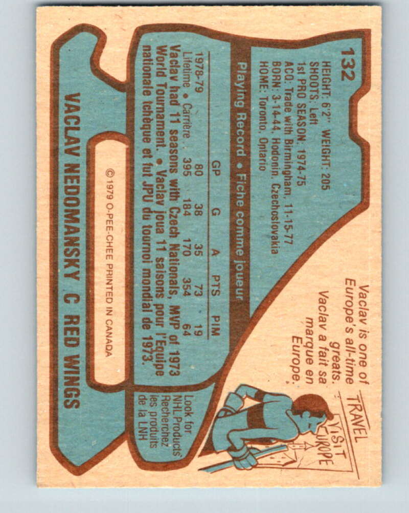 1979-80 O-Pee-Chee #132 Vaclav Nedomansky Detroit Red Wings V17936
