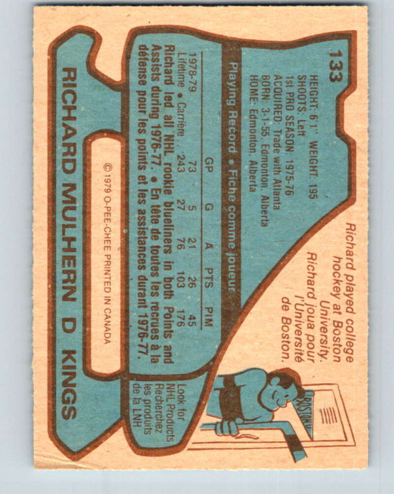 1979-80 O-Pee-Chee #133 Richard Mulhern Los Angeles Kings V17941