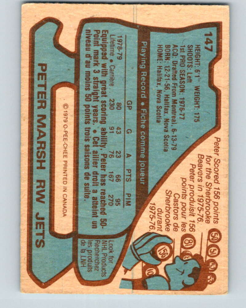 1979-80 O-Pee-Chee #147 Peter Marsh RC Rookie Winnipeg Jets V18079