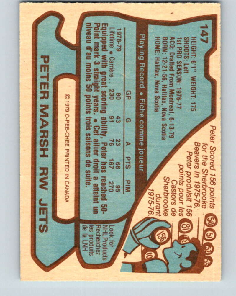 1979-80 O-Pee-Chee #147 Peter Marsh RC Rookie Winnipeg Jets V18081