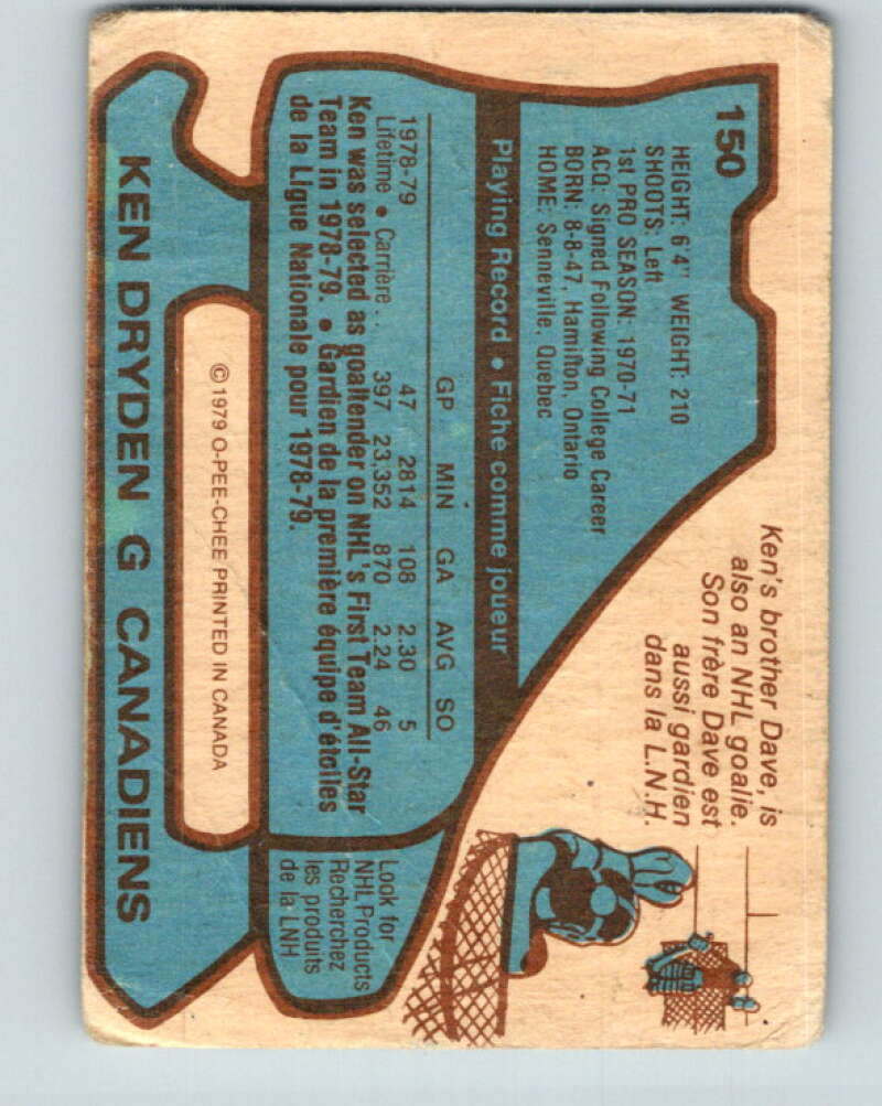 1979-80 O-Pee-Chee #150 Ken Dryden AS Montreal Canadiens V18100