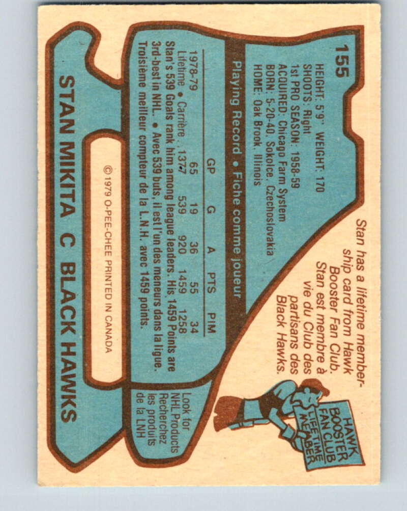 1979-80 O-Pee-Chee #155 Stan Mikita Chicago Blackhawks V18142