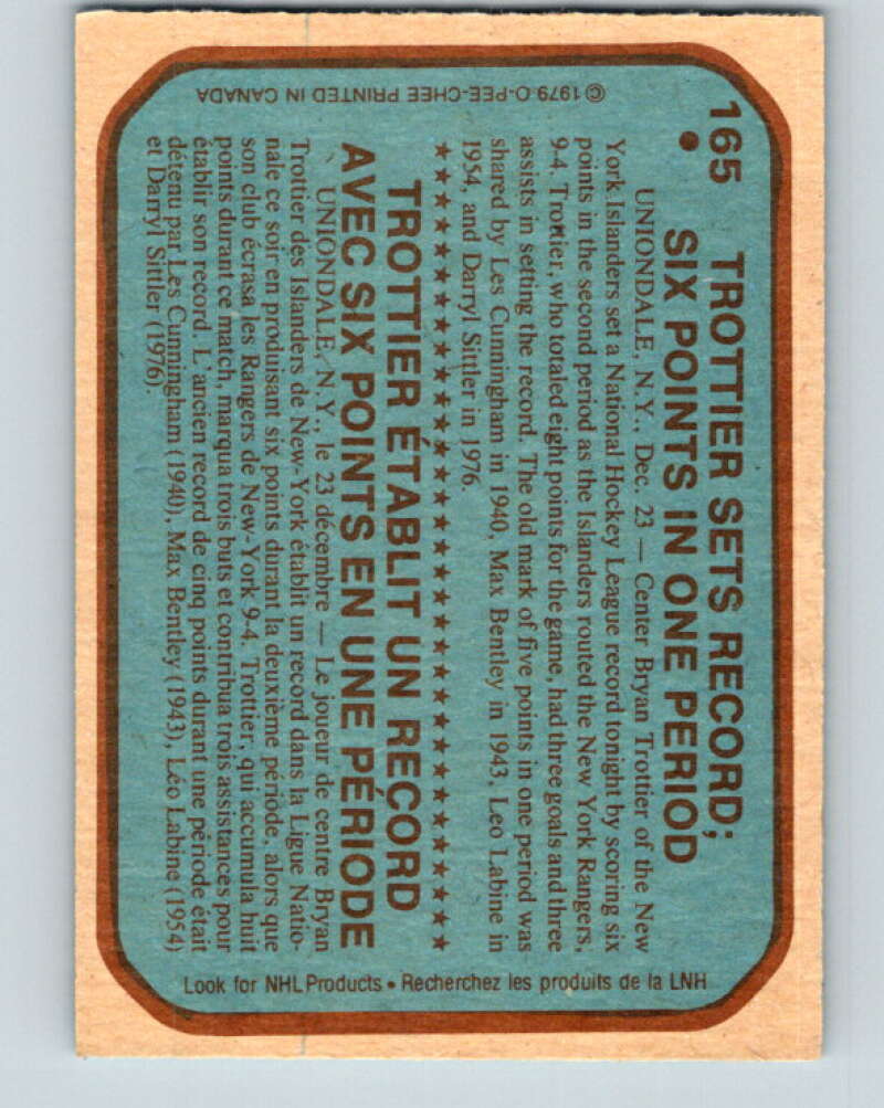 1979-80 O-Pee-Chee #165 Bryan Trottier RB New York Islanders V18239