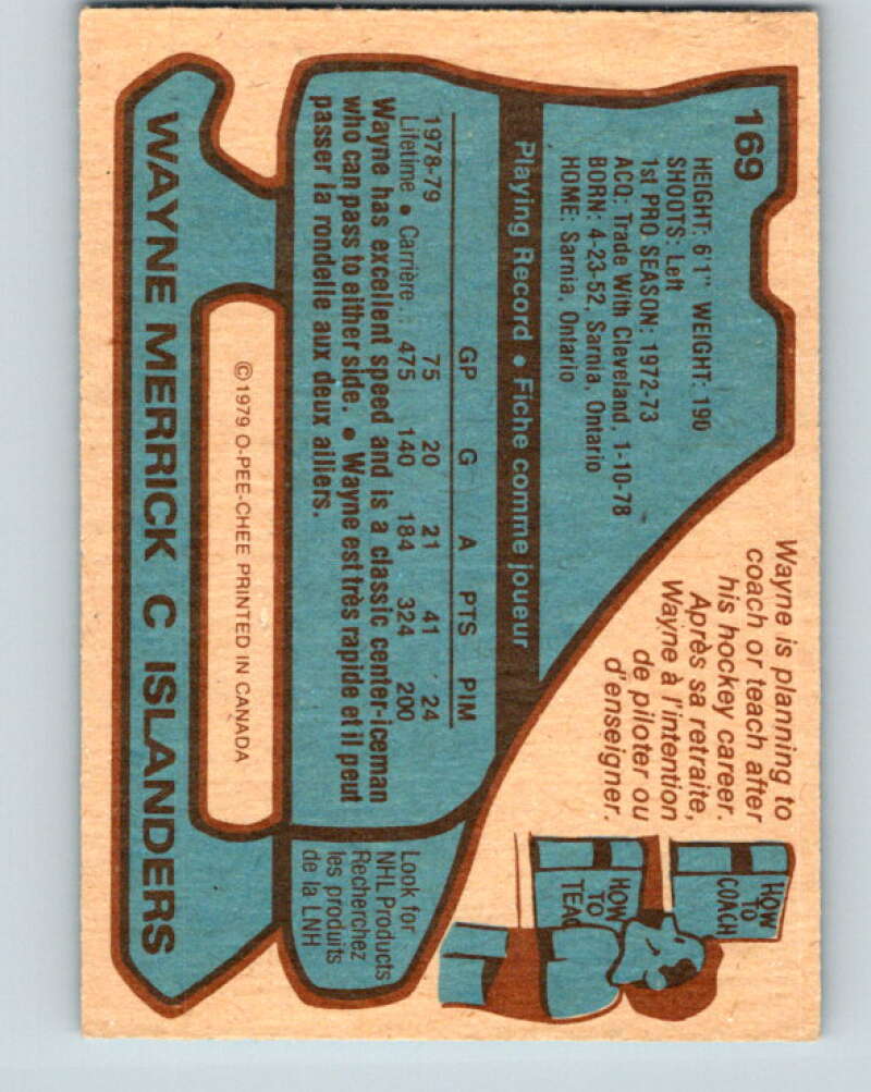 1979-80 O-Pee-Chee #169 Wayne Merrick New York Islanders V18278