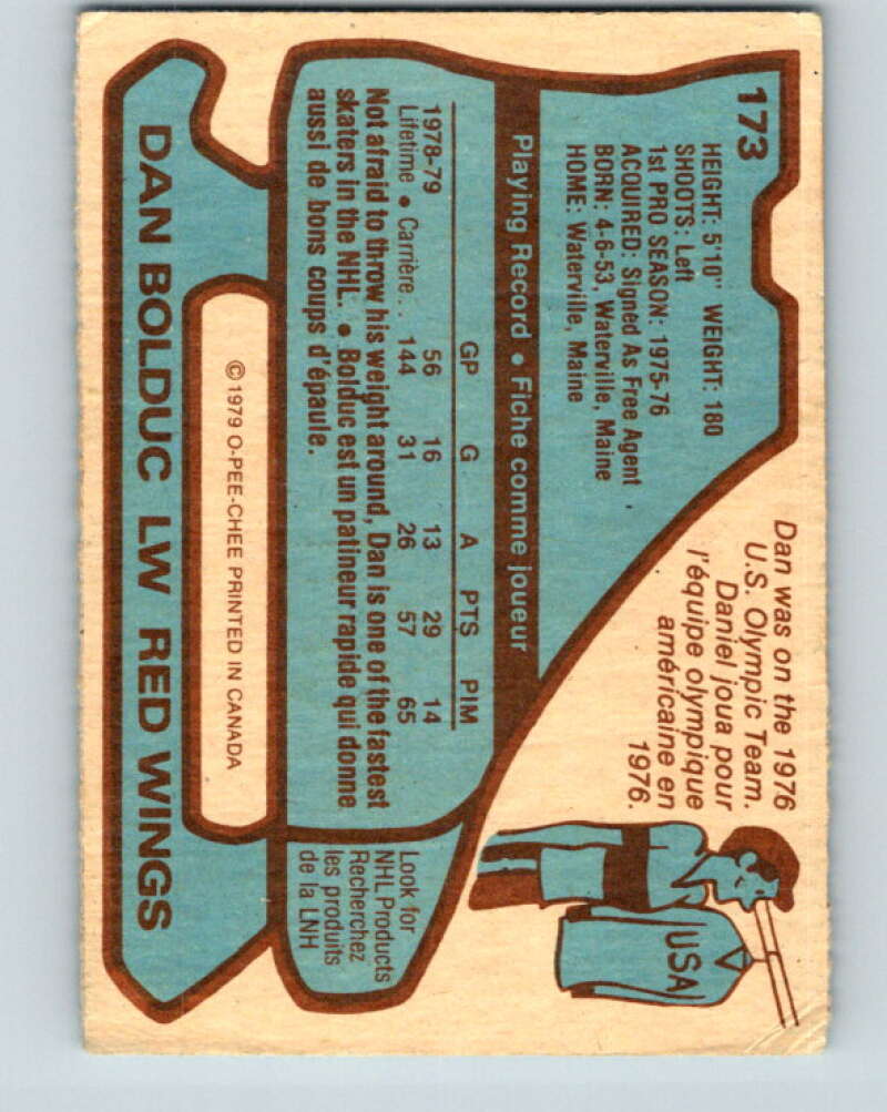 1979-80 O-Pee-Chee #173 Dan Bolduc RC Rookie Detroit Red Wings V18318