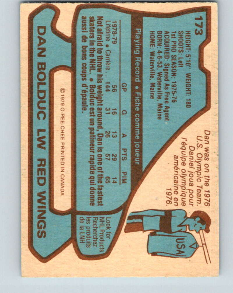 1979-80 O-Pee-Chee #173 Dan Bolduc RC Rookie Detroit Red Wings V18327