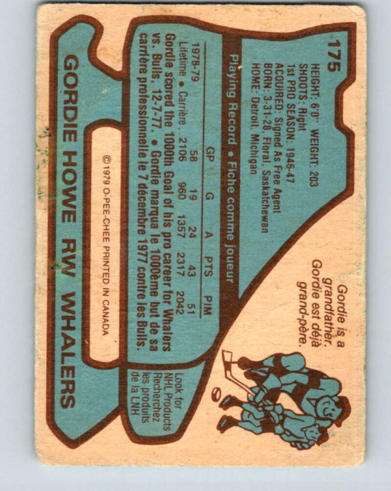 1979-80 O-Pee-Chee #175 Gordie Howe Hartford Whalers V18358