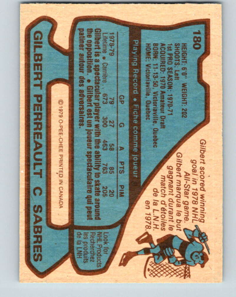 1979-80 O-Pee-Chee #180 Gilbert Perreault Buffalo Sabres V18403