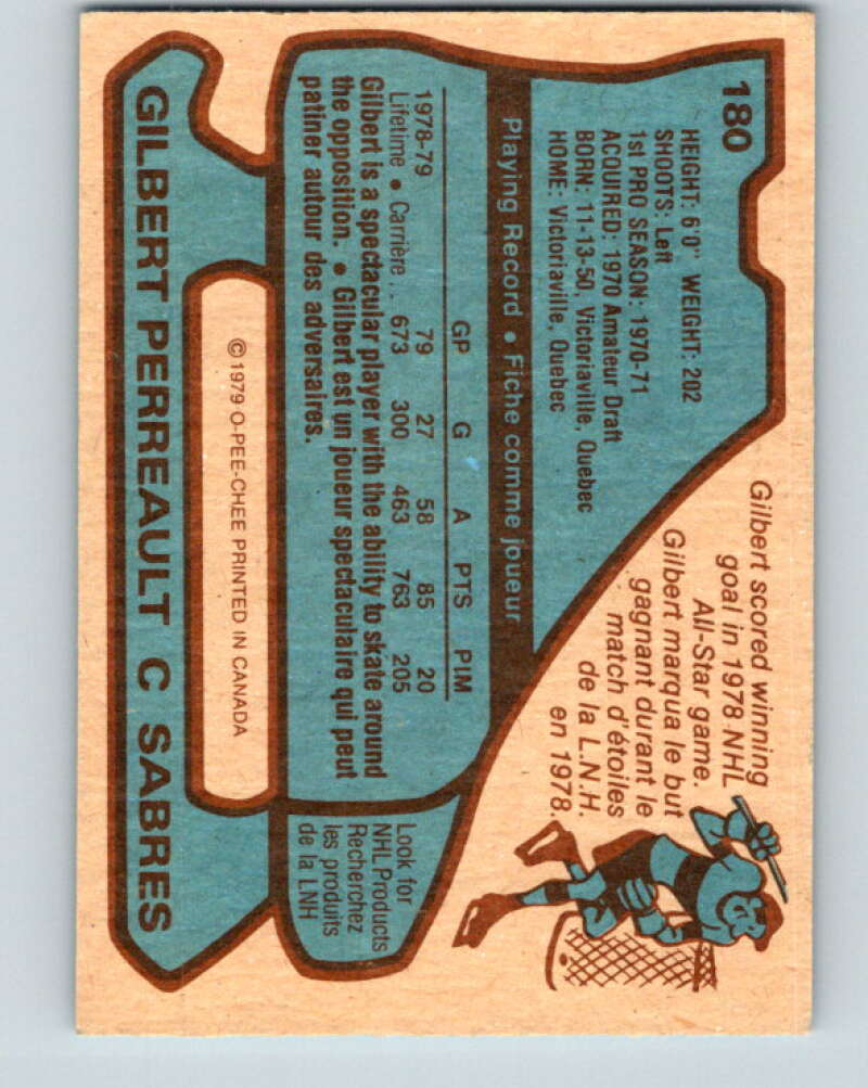1979-80 O-Pee-Chee #180 Gilbert Perreault Buffalo Sabres V18409