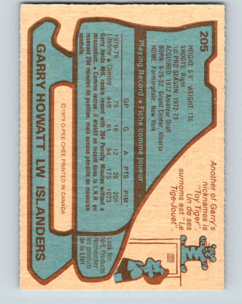 1979-80 O-Pee-Chee #205 Garry Howatt New York Islanders V18680