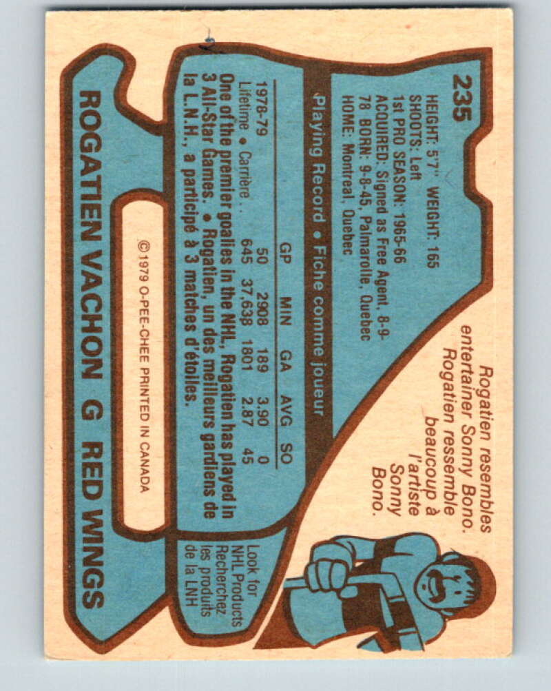 1979-80 O-Pee-Chee #235 Rogie Vachon Detroit Red Wings V19000