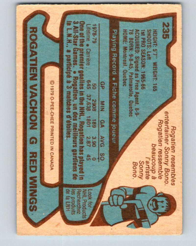 1979-80 O-Pee-Chee #235 Rogie Vachon Detroit Red Wings V19006