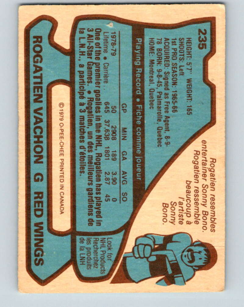 1979-80 O-Pee-Chee #235 Rogie Vachon Detroit Red Wings V19007