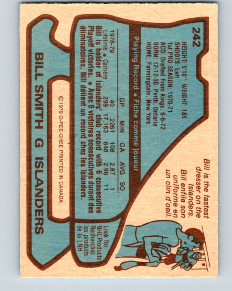 1979-80 O-Pee-Chee #242 Billy Smith New York Islanders V19069
