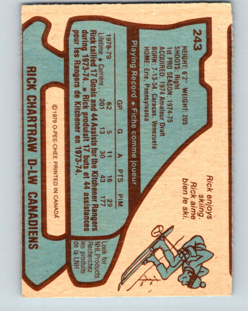 1979-80 O-Pee-Chee #243 Rick Chartraw Montreal Canadiens V19078