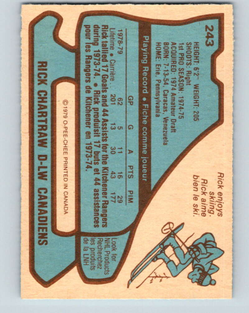 1979-80 O-Pee-Chee #243 Rick Chartraw Montreal Canadiens V19080