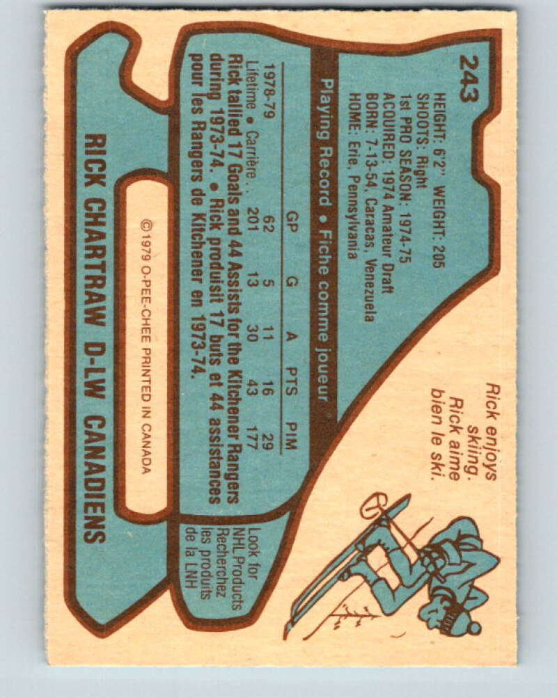 1979-80 O-Pee-Chee #243 Rick Chartraw Montreal Canadiens V19084