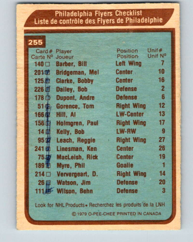 1979-80 O-Pee-Chee #255 Flyers Team CL Philadelphia Flyers V19209