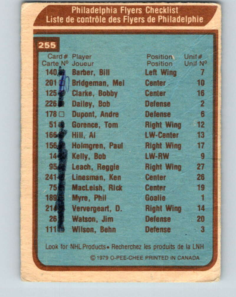 1979-80 O-Pee-Chee #255 Flyers Team CL Philadelphia Flyers V19213