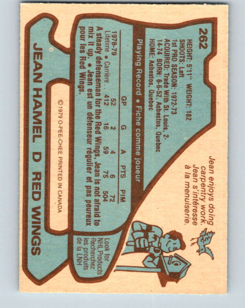 1979-80 O-Pee-Chee #262 Jean Hamel Detroit Red Wings V19262