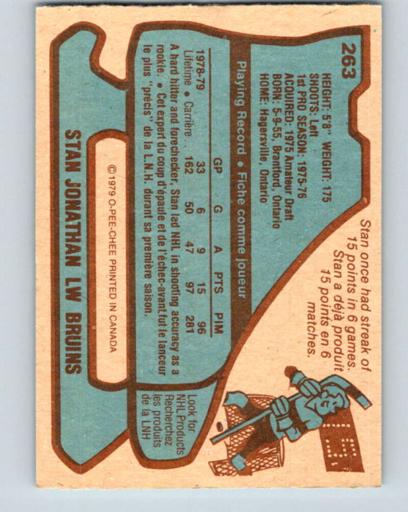 1979-80 O-Pee-Chee #263 Stan Jonathan Boston Bruins V19280