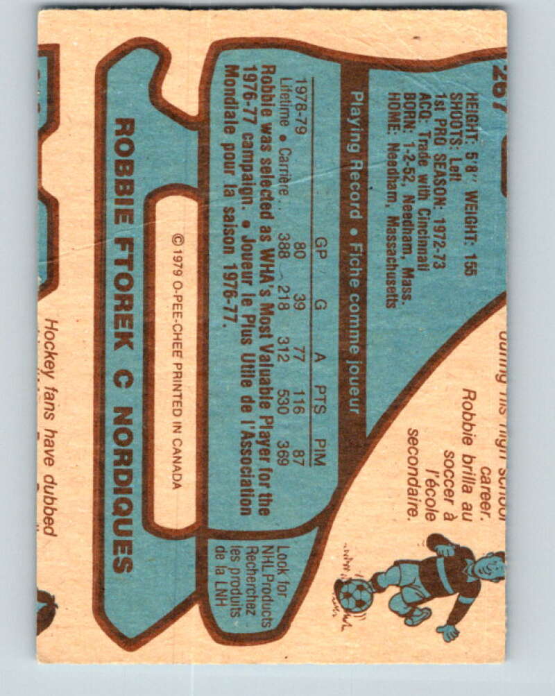 1979-80 O-Pee-Chee #267 Robbie Ftorek Quebec Nordiques V19316