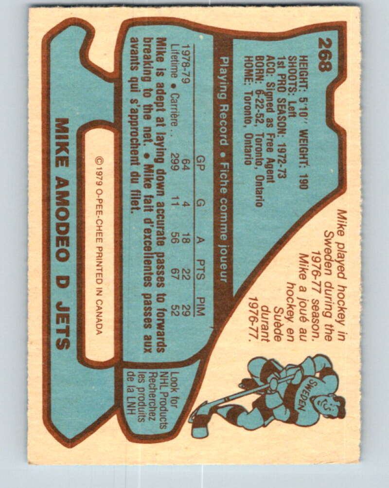 1979-80 O-Pee-Chee #268 Mike Amodeo Winnipeg Jets V19324