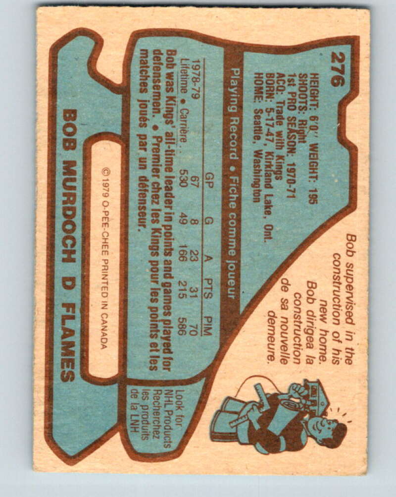 1979-80 O-Pee-Chee #276 Bob Murdoch Atlanta Flames V19381