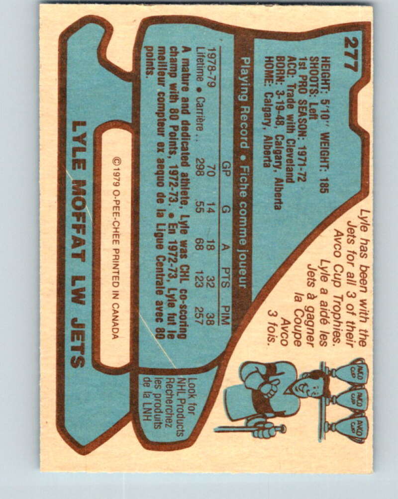 1979-80 O-Pee-Chee #277 Lyle Moffat Winnipeg Jets V19384