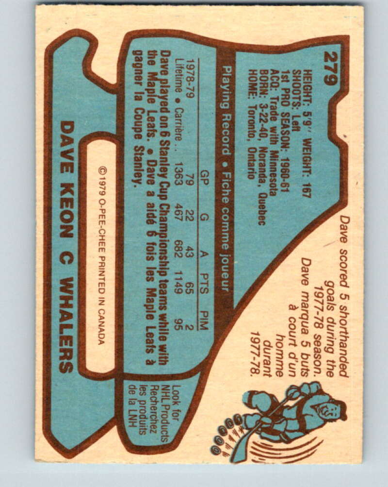 1979-80 O-Pee-Chee #279 Dave Keon Hartford Whalers V19412
