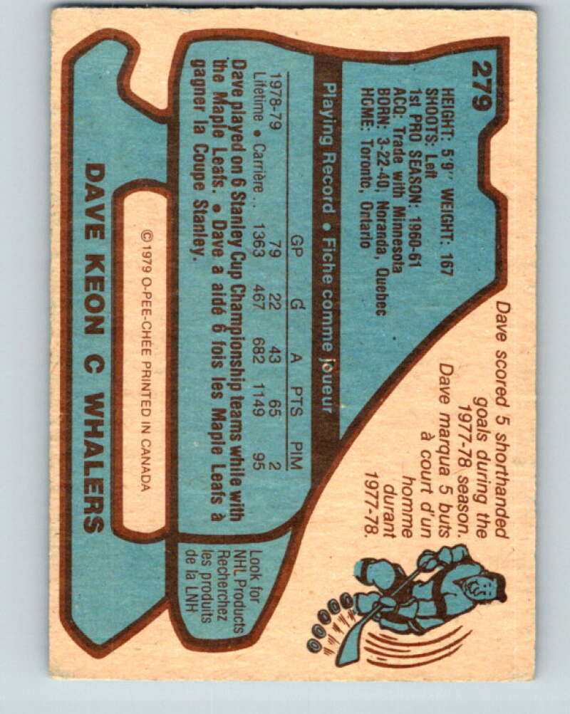 1979-80 O-Pee-Chee #279 Dave Keon Hartford Whalers V19417