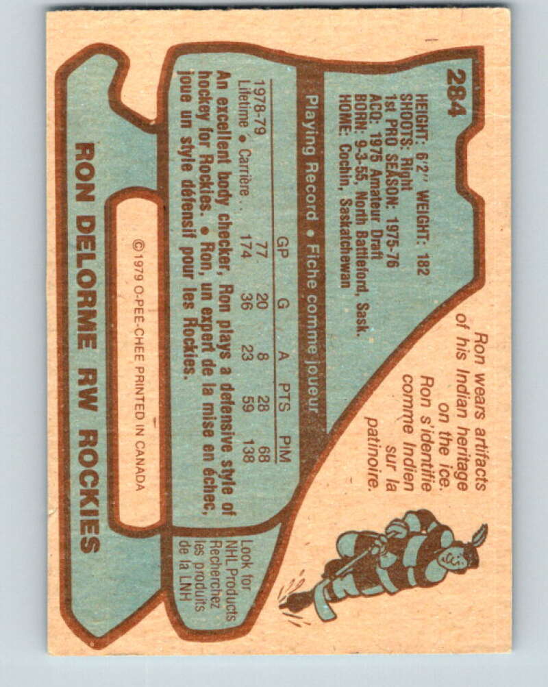 1979-80 O-Pee-Chee #284 Ron Delorme Colorado Rockies V19463