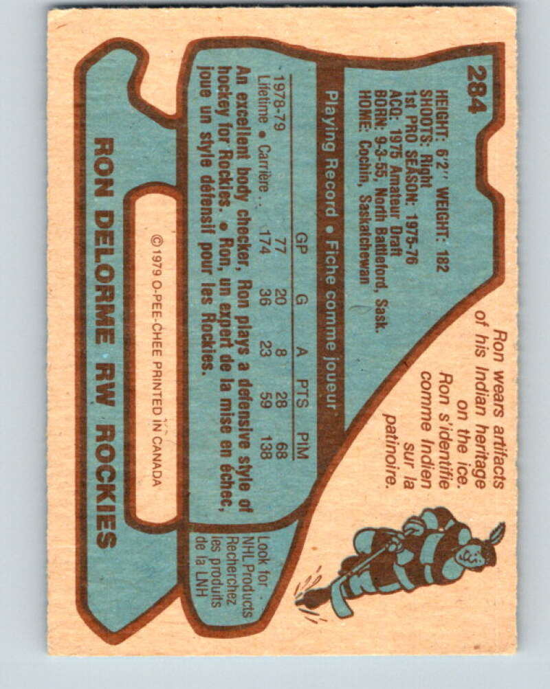 1979-80 O-Pee-Chee #284 Ron Delorme Colorado Rockies V19464