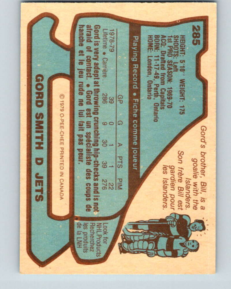 1979-80 O-Pee-Chee #285 Gord Smith Winnipeg Jets V19472