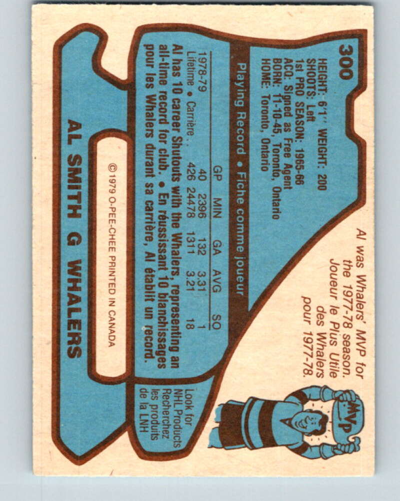 1979-80 O-Pee-Chee #300 Al Smith Hartford Whalers V19623