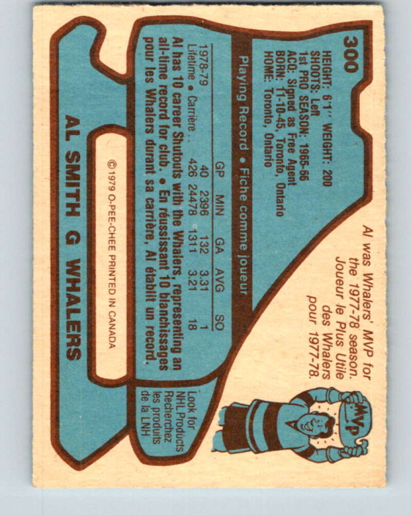 1979-80 O-Pee-Chee #300 Al Smith Hartford Whalers V19626
