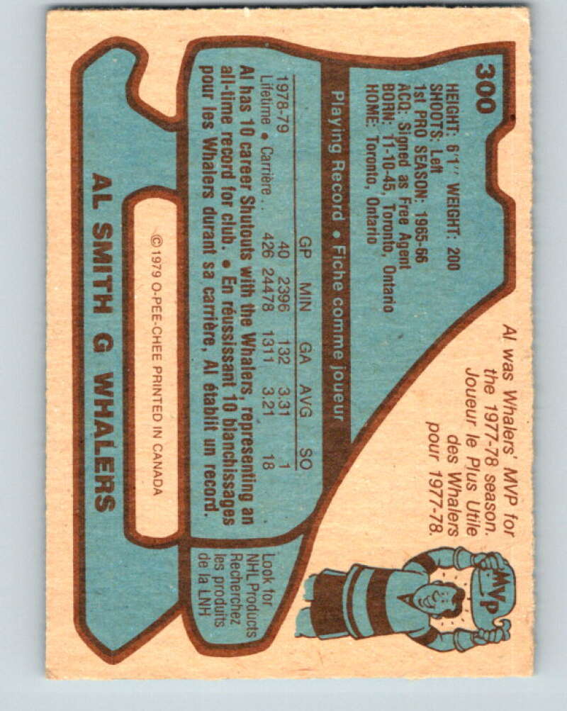 1979-80 O-Pee-Chee #300 Al Smith Hartford Whalers V19630
