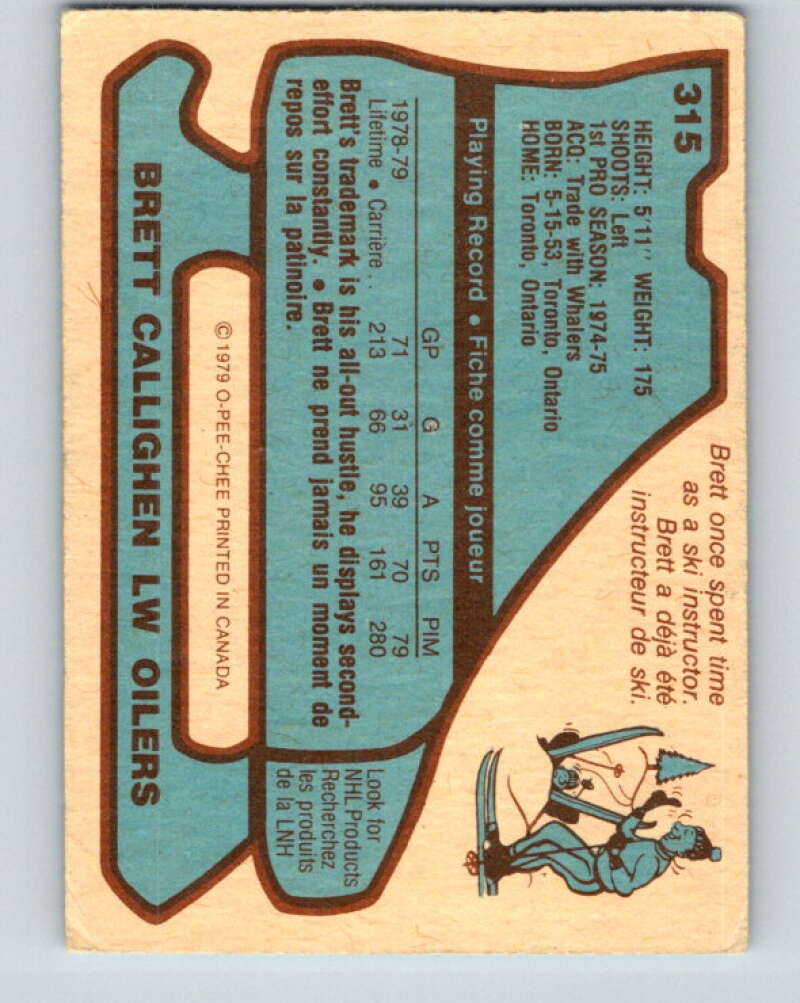 1979-80 O-Pee-Chee #315 Brett Callighen RC Rookie Edmonton Oilers V19780