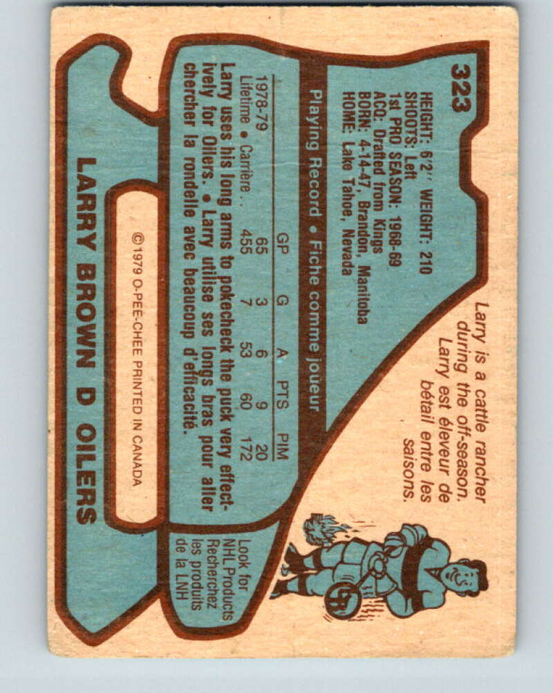 1979-80 O-Pee-Chee #323 Larry Brown Edmonton Oilers V20018