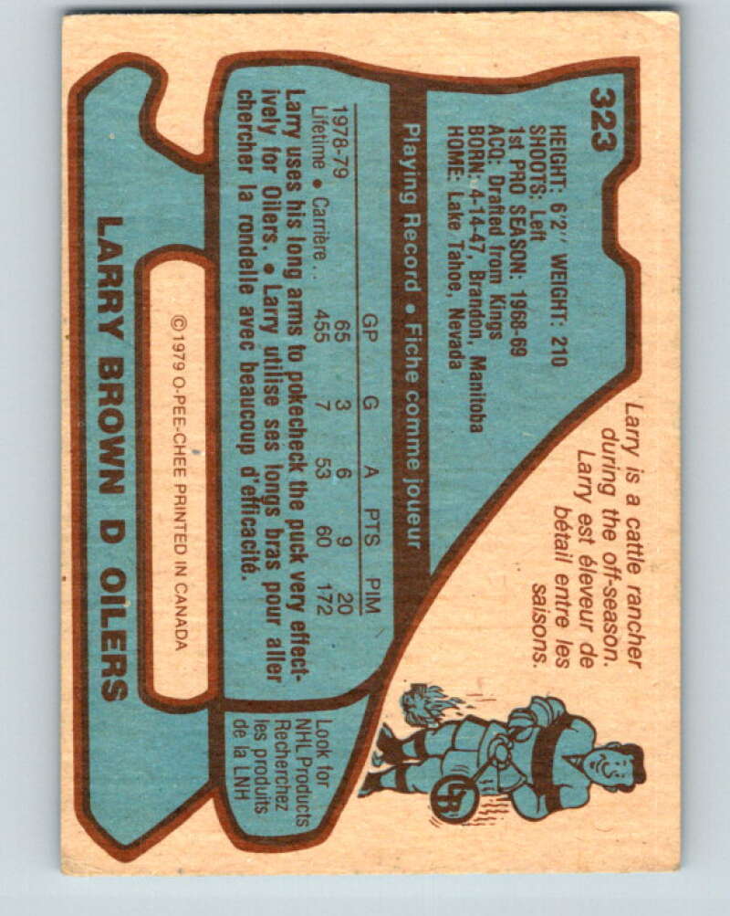 1979-80 O-Pee-Chee #323 Larry Brown Edmonton Oilers V20020