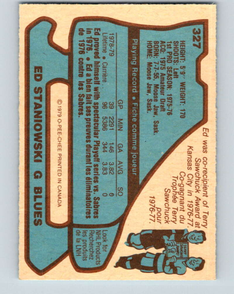 1979-80 O-Pee-Chee #327 Ed Staniowski St. Louis Blues V20064