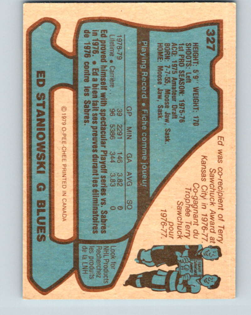 1979-80 O-Pee-Chee #327 Ed Staniowski St. Louis Blues V20066
