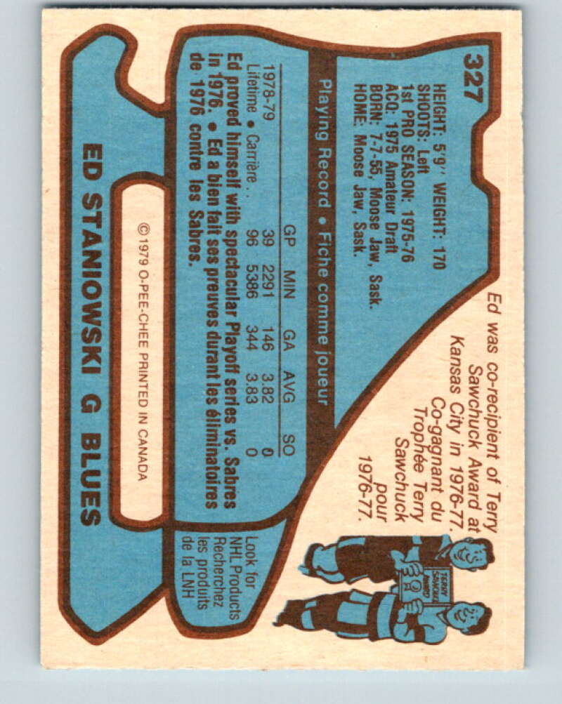 1979-80 O-Pee-Chee #327 Ed Staniowski St. Louis Blues V20068