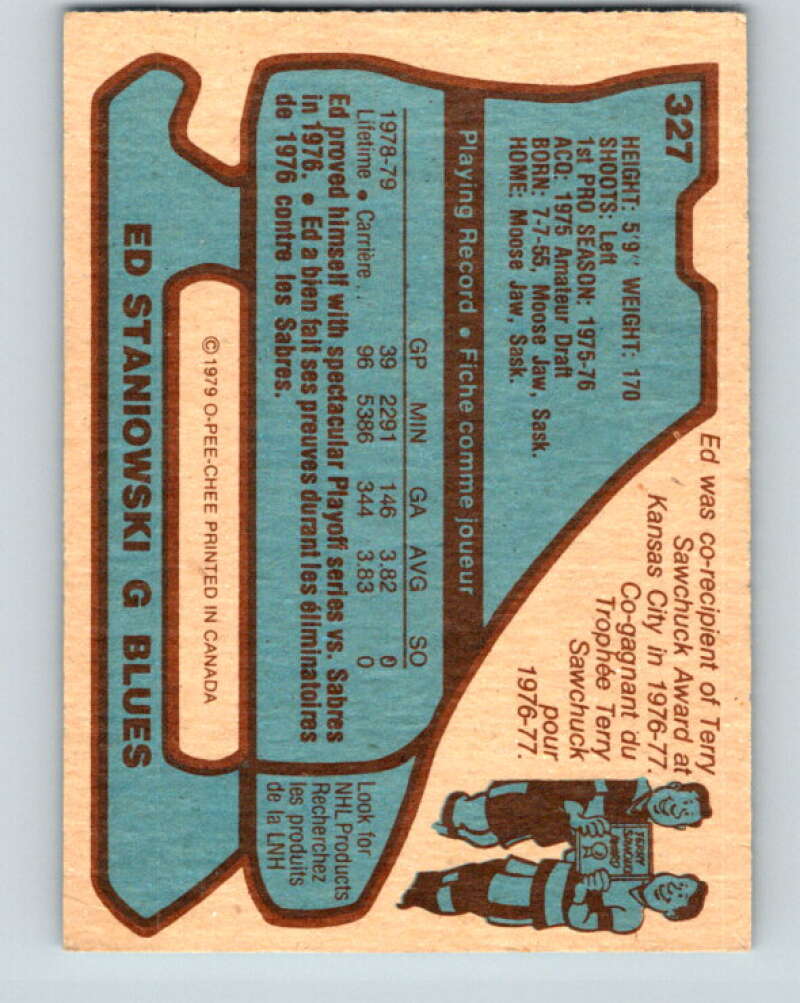1979-80 O-Pee-Chee #327 Ed Staniowski St. Louis Blues V20069