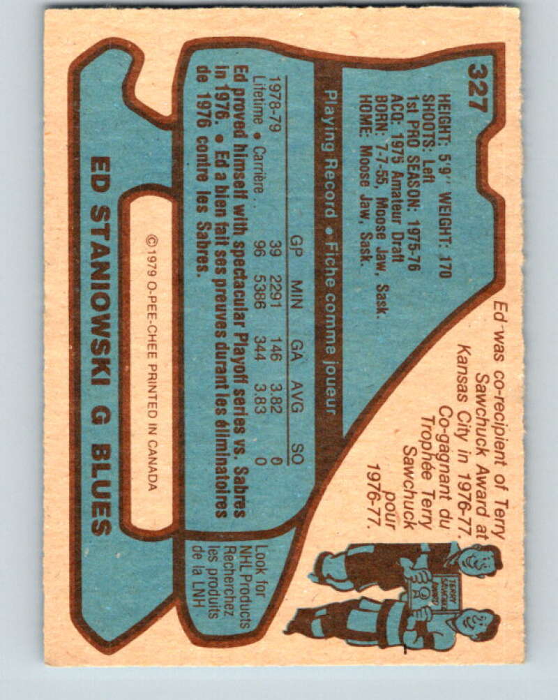 1979-80 O-Pee-Chee #327 Ed Staniowski St. Louis Blues V20070