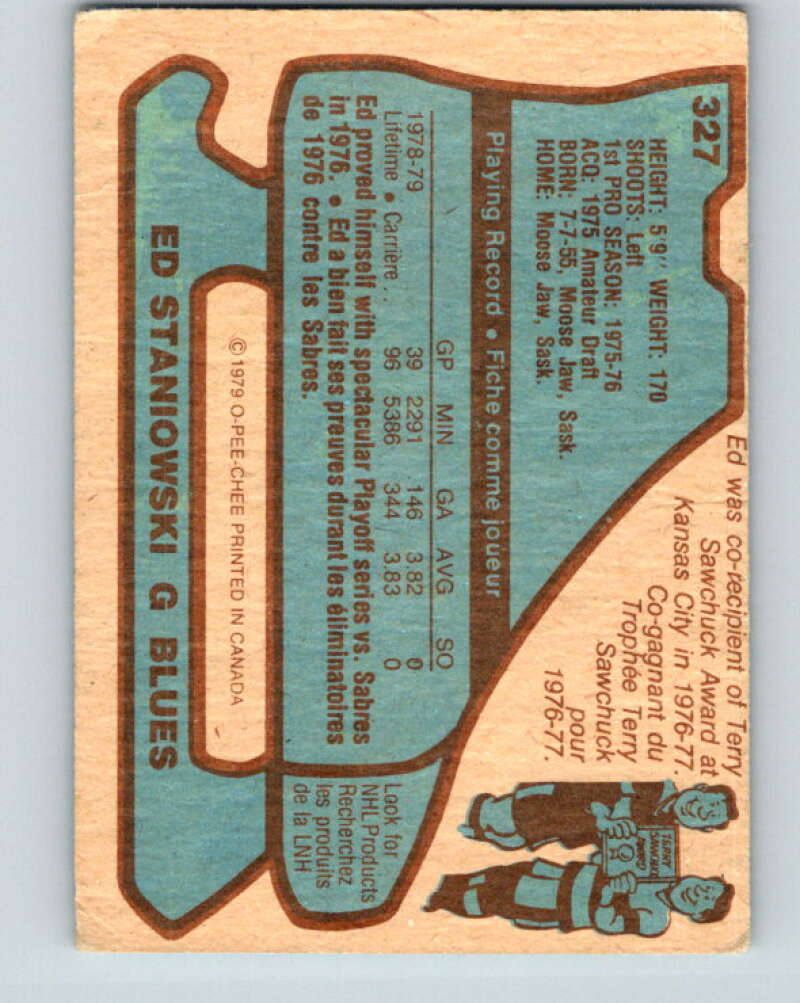 1979-80 O-Pee-Chee #327 Ed Staniowski St. Louis Blues V20071