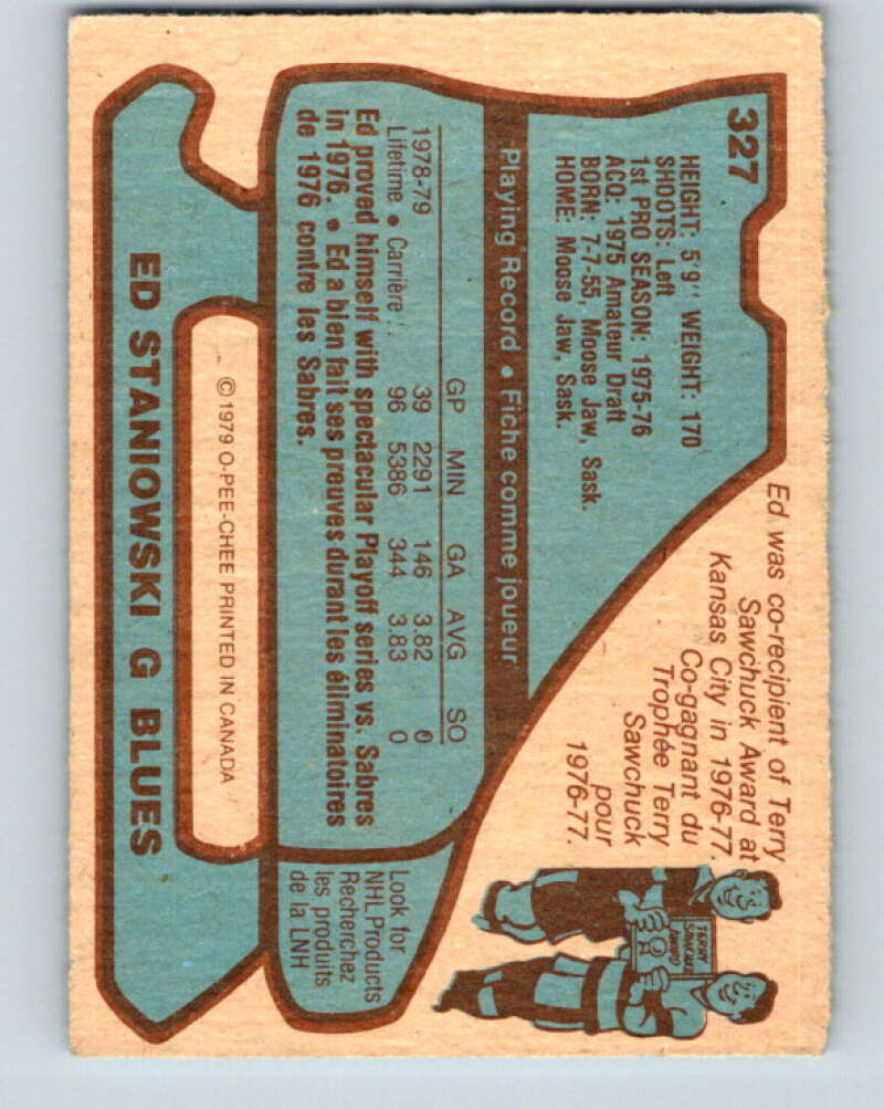 1979-80 O-Pee-Chee #327 Ed Staniowski St. Louis Blues V20072